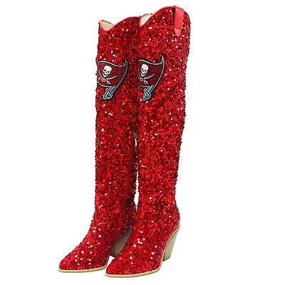 Women's Cuce Tampa Bay Buccaneers Over-the-Knee Sequin Boots