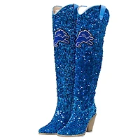 Women's Cuce Detroit Lions Over-the-Knee Sequin Boots