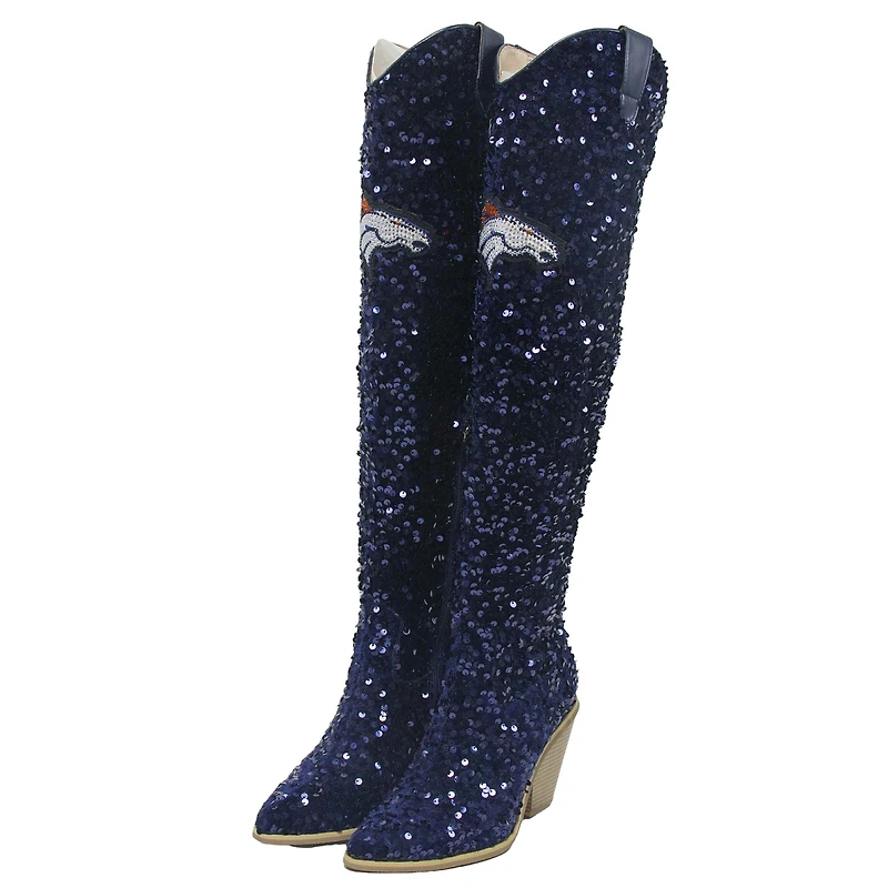 Women's Cuce Denver Broncos Over-the-Knee Sequin Boots