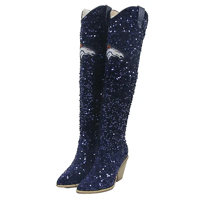 Women's Cuce Denver Broncos Over-the-Knee Sequin Boots