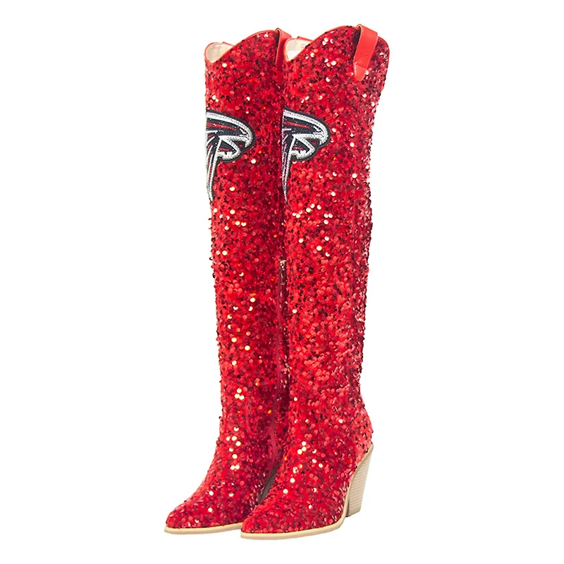 Women's Cuce Atlanta Falcons Over-the-Knee Sequin Boots