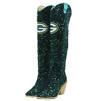 Women's Cuce Green Bay Packers Over-the-Knee Sequin Boots