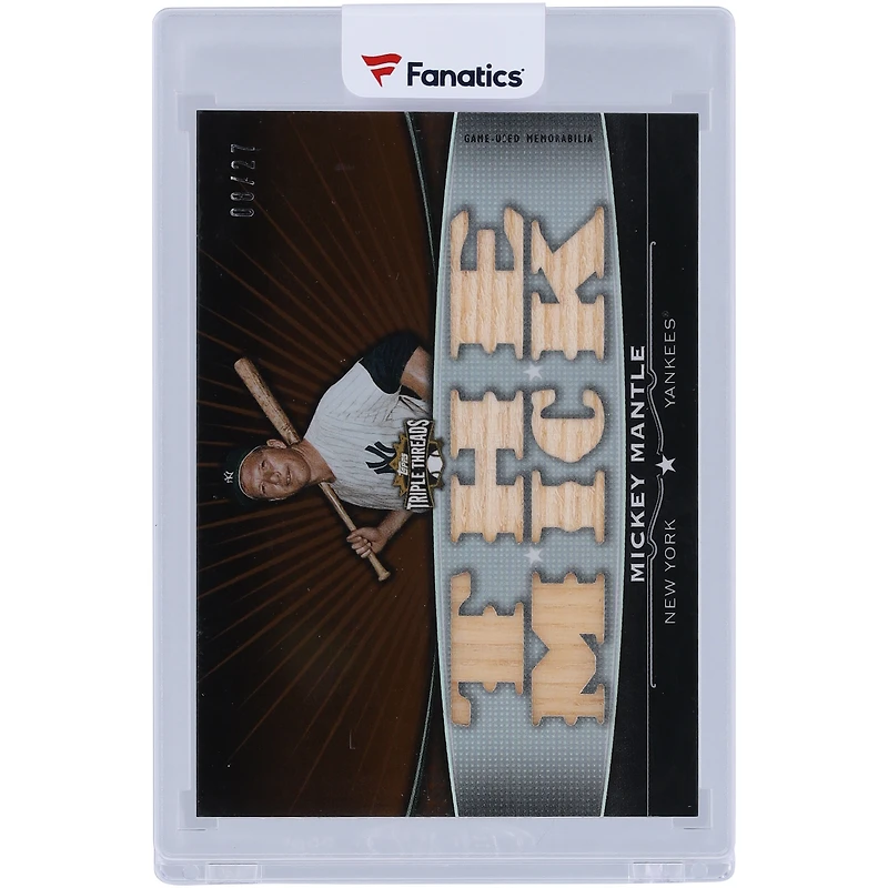 Mickey Mantle New York Yankees 2011 Topps Triple Threads Multi Game Used Relic #TTFR-1 #8/27 Card