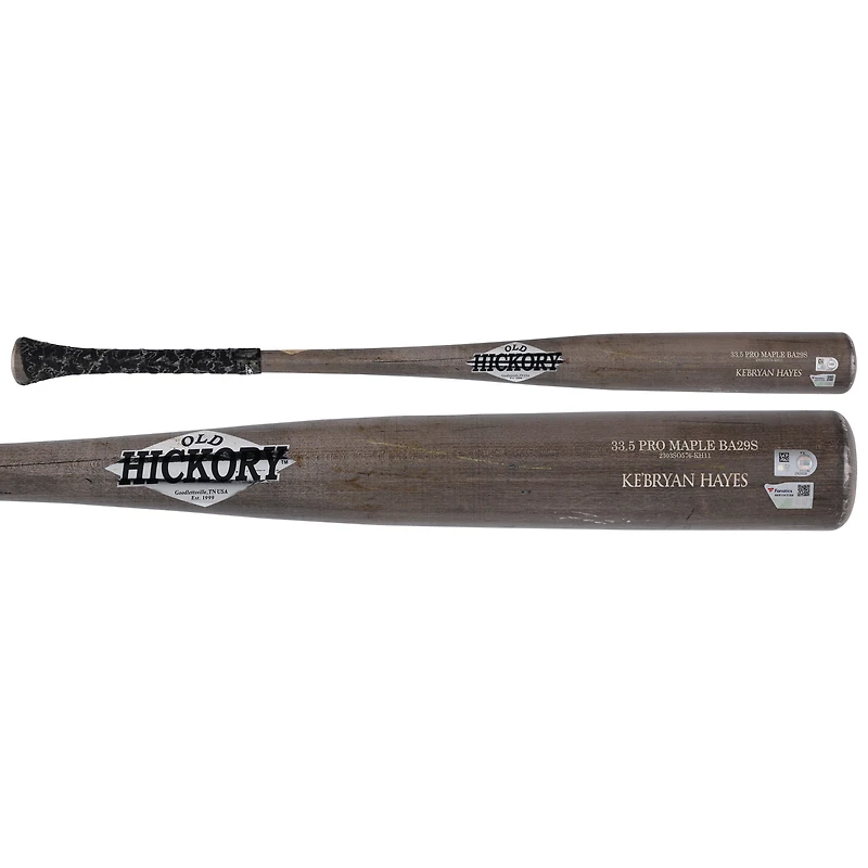 Ke'Bryan Hayes Pittsburgh Pirates Game-Used Gray Old Hickory Broken Bat vs. Arizona Diamondbacks on May 26, 2025