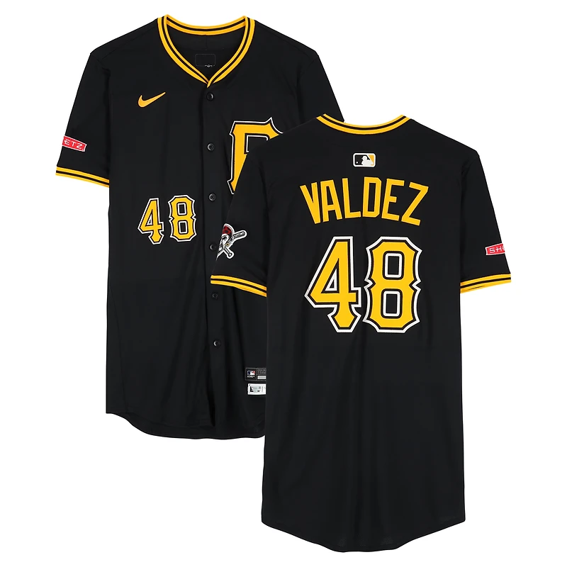 Enmanuel Valdez Pittsburgh Pirates Player-Issued #48 Nike Jersey from the 2025 MLB Season