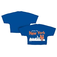 Women's Fanatics  Royal New York Mets Skyline Crop T-Shirt