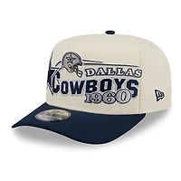 Men's New Era  Cream/Navy Dallas Cowboys Classic A-Frame 9FIFTY Adjustable Hat