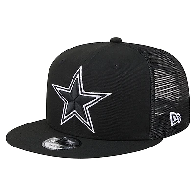 Men's New Era  Black Dallas Cowboys Main 9FIFTY Trucker Snapback Hat