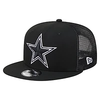 Men's New Era  Black Dallas Cowboys Main 9FIFTY Trucker Snapback Hat