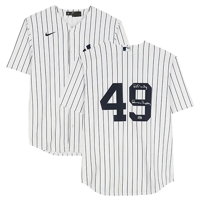 Ron Guidry New York Yankees Autographed White Nike Replica Jersey with "Louisiana Lightning" Inscription