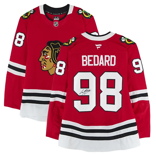 Connor Bedard Chicago Blackhawks Autographed Red Fanatics Authentic Pro Jersey