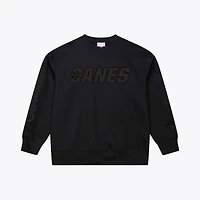 Men's Mitchell & Ness Black Carolina Hurricanes Phantom Fleece Crew Neck Sweatshirt