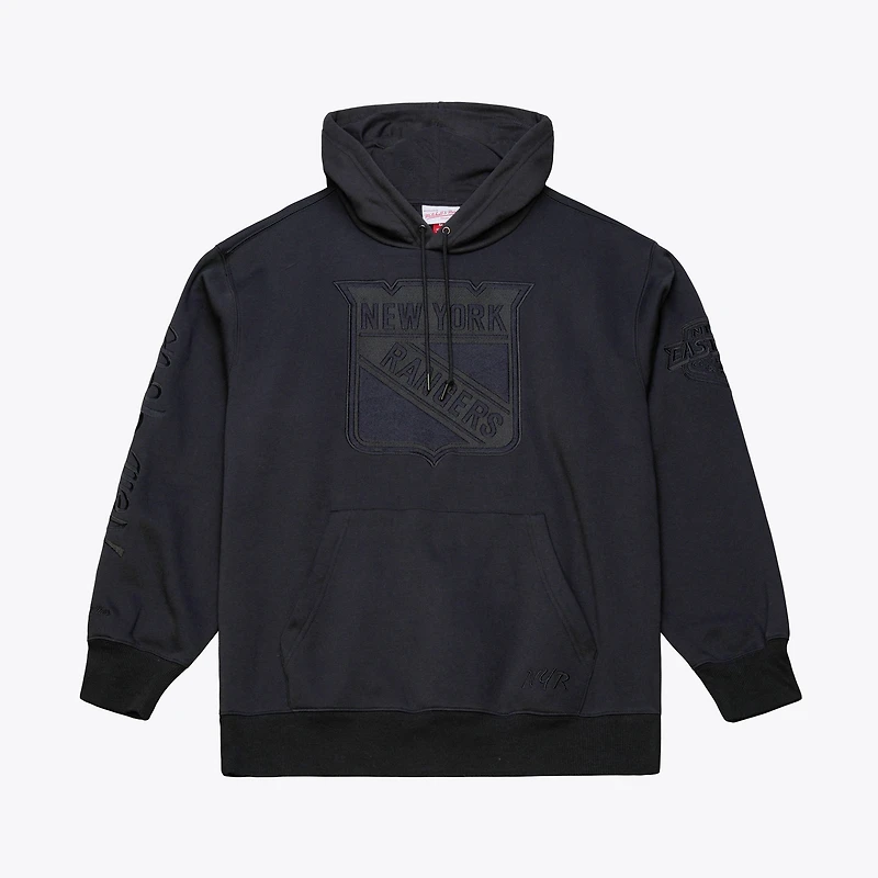 Men's Mitchell & Ness Black New York Rangers Phantom Fleece Hoodie