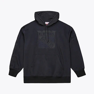 Men's Mitchell & Ness Black New York Rangers Phantom Fleece Hoodie