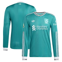 Men's adidas  Green Liverpool 2025/26 Third Authentic Long Sleeve Jersey