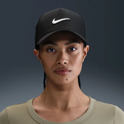 Unisex Nike Black Swoosh Rise Trucker Adjustable Hat