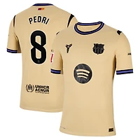 Men's Nike Pedri Gold Barcelona 2025/26 Away Match Authentic Jersey