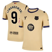 Men's Nike Robert Lewandowski Gold Barcelona 2025/26 Away Match Authentic Jersey