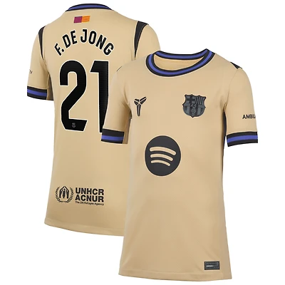 Youth Nike Frenkie de Jong Gold Barcelona 2025/26 Away Stadium Replica Jersey