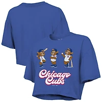 Women's Majestic Threads Royal Chicago Cubs Boxy Crop T-Shirt