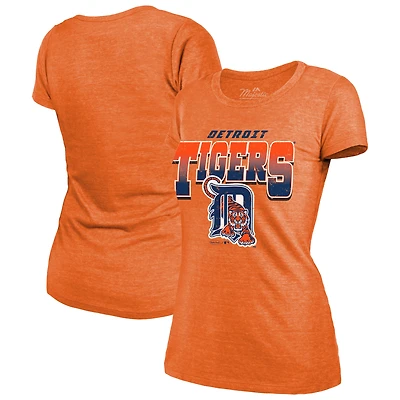 Women's Majestic Threads Orange Detroit Tigers Khaki Wacky Co-op Tri-Blend T-Shirt