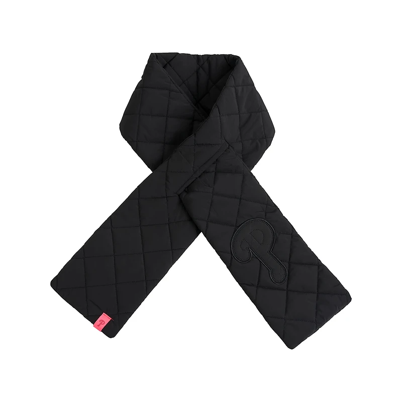 Women's Lusso Black Philadelphia Phillies Ridley Puffer Scarf