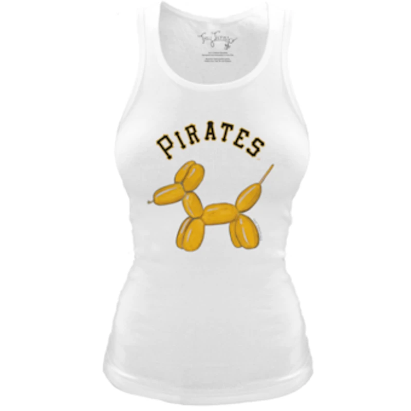 Women's Tiny Turnip White Pittsburgh Pirates Fitted Balloon Dog Tri-Blend Tank Top