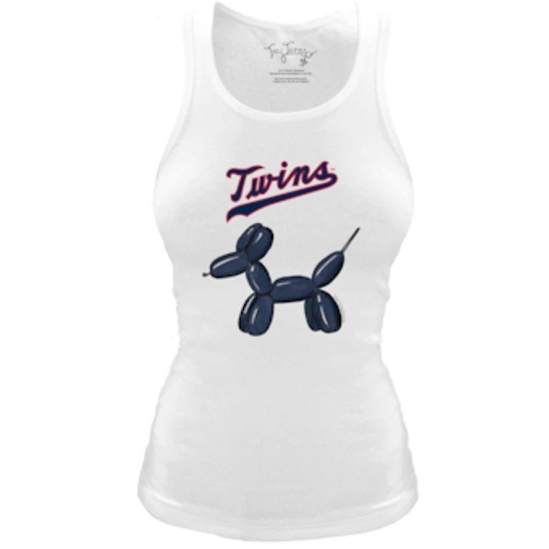 Women's Tiny Turnip White Minnesota Twins Fitted Balloon Dog Tri-Blend Tank Top