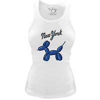 Women's Tiny Turnip White New York Mets Fitted Balloon Dog Tri-Blend Tank Top