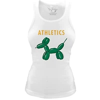 Women's Tiny Turnip White Oakland Athletics Fitted Balloon Dog Tri-Blend Tank Top