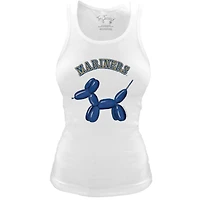 Women's Tiny Turnip White Seattle Mariners Fitted Balloon Dog Tri-Blend Tank Top