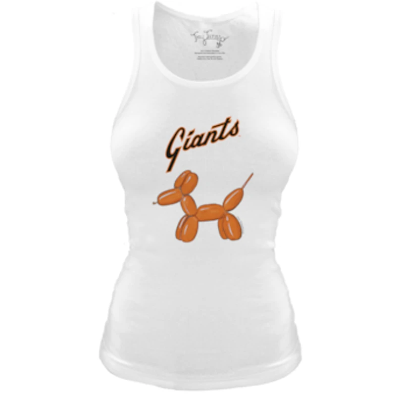 Women's Tiny Turnip White San Francisco Giants Fitted Balloon Dog Tri-Blend Tank Top