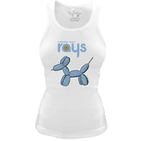 Women's Tiny Turnip White Tampa Bay Rays Fitted Balloon Dog Tri-Blend Tank Top
