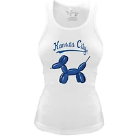Women's Tiny Turnip White Kansas City Royals Fitted Balloon Dog Tri-Blend Tank Top