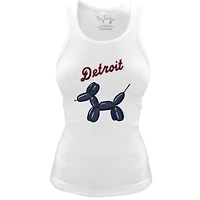 Women's Tiny Turnip White Detroit Tigers Fitted Balloon Dog Tri-Blend Tank Top