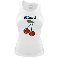 Women's Tiny Turnip White Miami Marlins Fitted Cherries Tri-Blend Tank Top