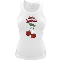 Women's Tiny Turnip White St. Louis Cardinals Fitted Cherries Tri-Blend Tank Top