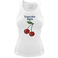 Women's Tiny Turnip White Tampa Bay Rays Fitted Cherries Tri-Blend Tank Top