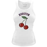 Women's Tiny Turnip White Houston Astros Fitted Cherries Tri-Blend Tank Top