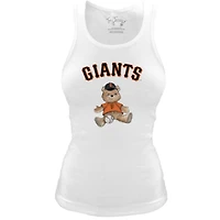 Women's Tiny Turnip White San Francisco Giants Fitted Teddy Bear Tri-Blend Tank Top