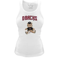 Women's Tiny Turnip White Arizona Diamondbacks Fitted Teddy Bear Tri-Blend Tank Top