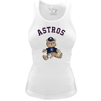 Women's Tiny Turnip White Houston Astros Fitted Teddy Bear Tri-Blend Tank Top