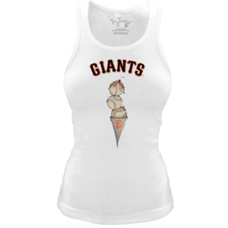 Women's Tiny Turnip White San Francisco Giants Fitted Triple Scoop Tri-Blend Tank Top