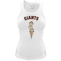 Women's Tiny Turnip White San Francisco Giants Fitted Triple Scoop Tri-Blend Tank Top