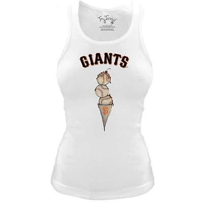 Women's Tiny Turnip White San Francisco Giants Fitted Triple Scoop Tri-Blend Tank Top