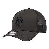 Men's New Era  Black San Diego Padres Badged M-Crown A-Frame 9FORTY Trucker Adjustable Hat