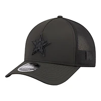 Men's New Era  Black Houston Astros Badged M-Crown A-Frame 9FORTY Trucker Adjustable Hat