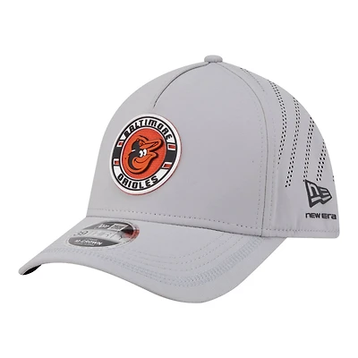 Men's New Era Gray Baltimore Orioles Patch 39THIRTY A-Frame M-Crown Perforated Flex Hat