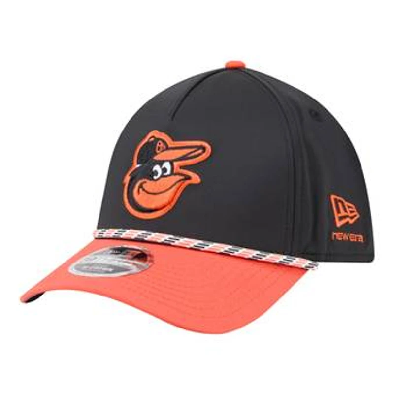 Men's New Era Black/Orange Baltimore Orioles Rope M-Crown A-Frame 39THIRTY Flex Hat