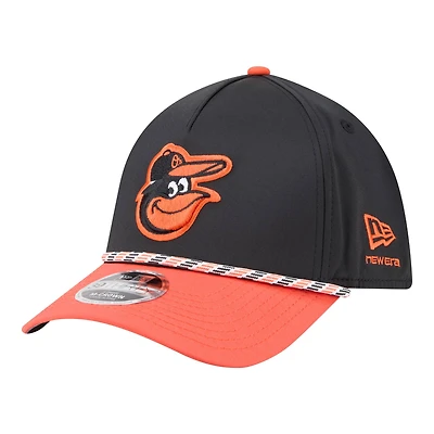 Men's New Era Black/Orange Baltimore Orioles Rope M-Crown A-Frame 39THIRTY Flex Hat